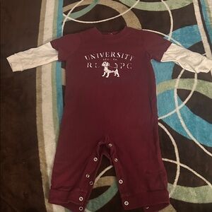 Polo by Ralph Lauren Maroon and White Kids One Piece